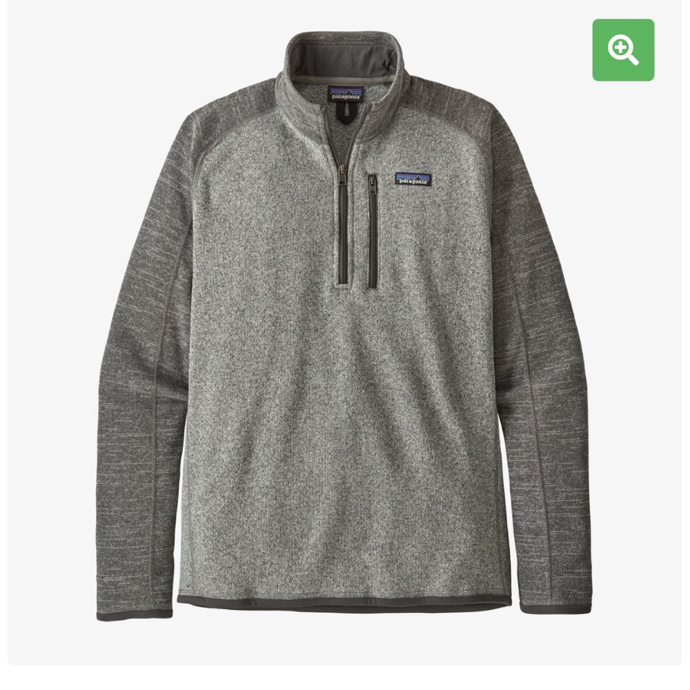 Patagonia Mens Better Sweater 1/4 Zip size M raglan sleeve two tone gray